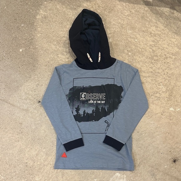 Kids Blue and Black Hoodie 100% cotton - Picture 2 of 6